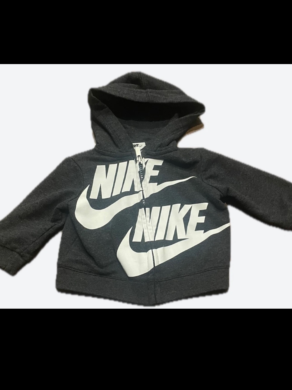 Nike Black Kids Hoodie with White Swoosh Logos